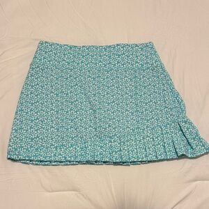 Aqua Patterned Golf & Tennis Mini Skirt